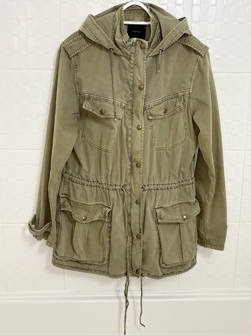 Aritzia Talula Olive Utility Anorak Jacket - size Large